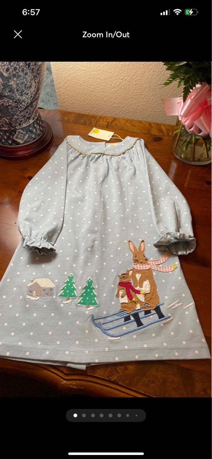 Boden Bunny Dress Beautiful Blue 3 Toddler NEW