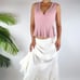 Vintage Y2K Pink Cottagecore Sleeveless Ruffle Coquette Sweater Top / Size: S