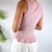 Vintage Y2K Pink Cottagecore Sleeveless Ruffle Coquette Sweater Top / Size: S