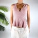 Vintage Y2K Pink Cottagecore Sleeveless Ruffle Coquette Sweater Top / Size: S