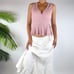 Vintage Y2K Pink Cottagecore Sleeveless Ruffle Coquette Sweater Top / Size: S