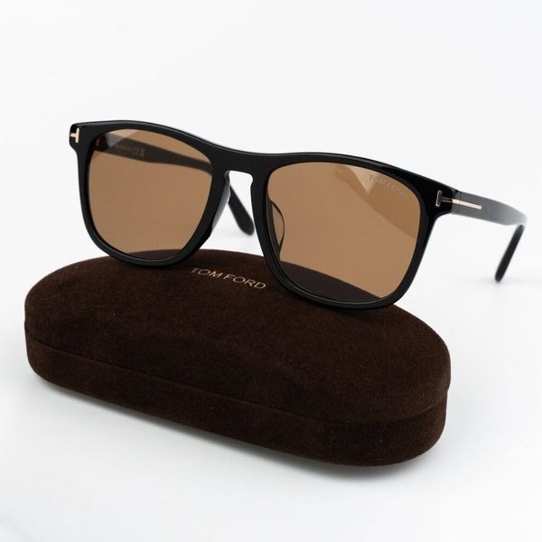 Tom Ford GERARD-02 Men Sunglasses Black Amber Brown Square FT0930 01E BRAND NEW