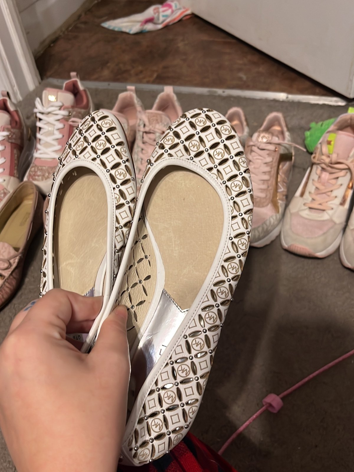 michael kors white flats