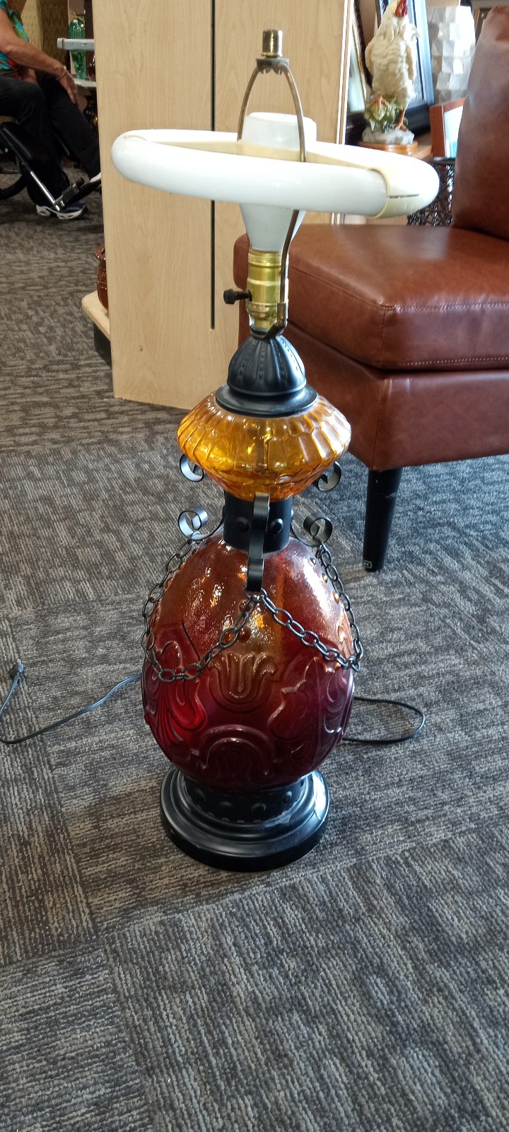 Vintage lamp -red/orange