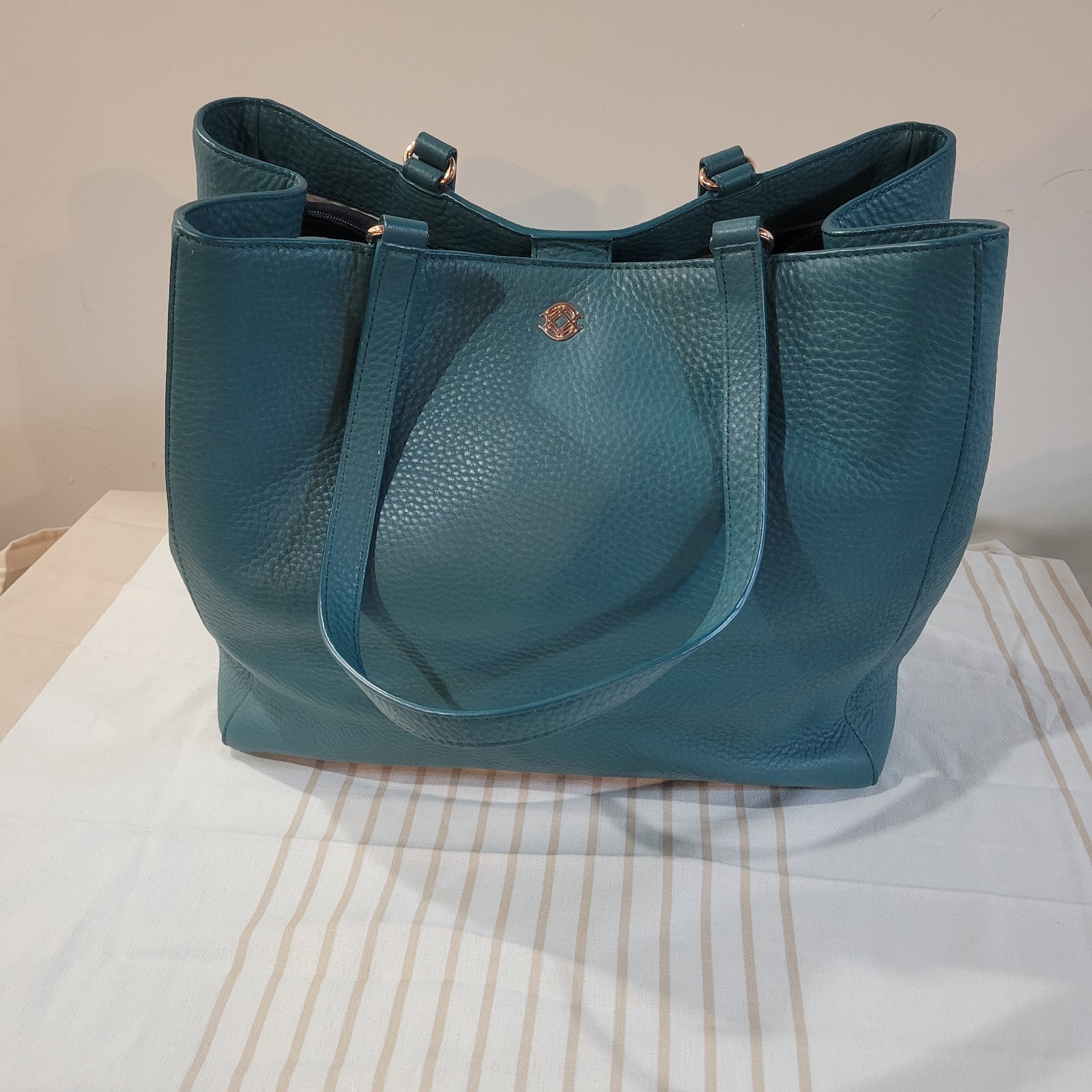 Dagne Dover Leather Laptop Bag Teal