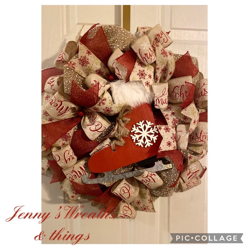 Ice skate wreath