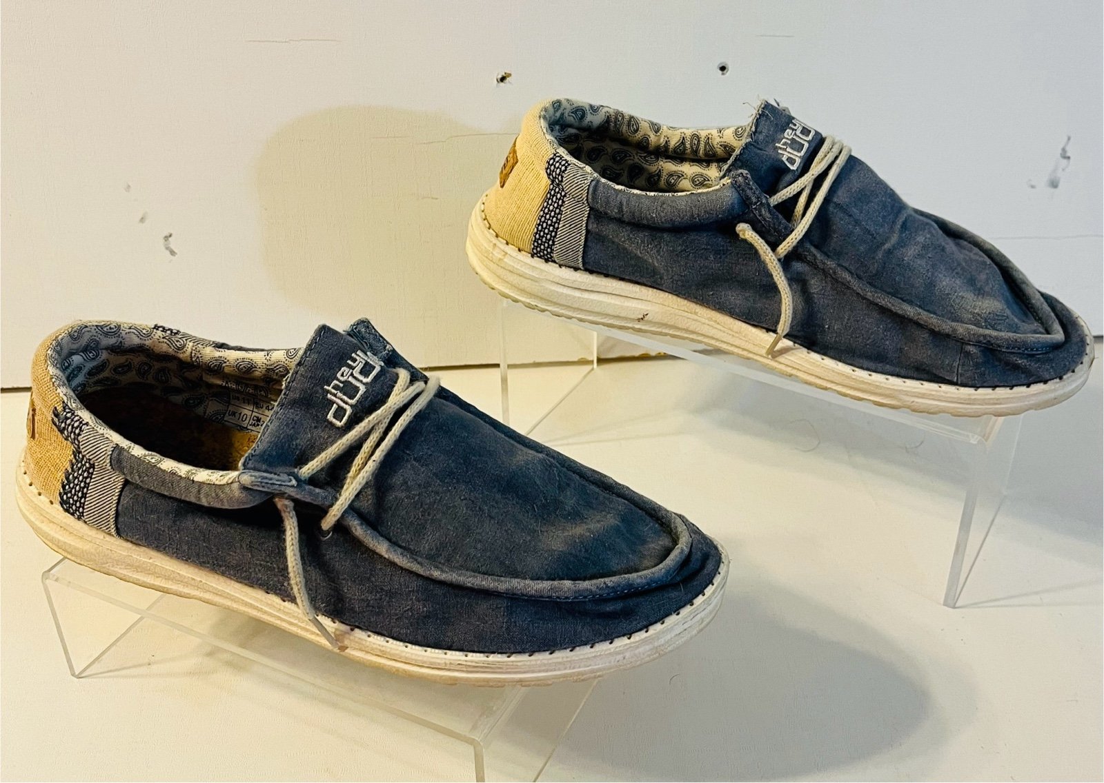 Hey Dude Men’s Wally Sox Triple Needle Star Blue Slip On Casual Shoe Size 11.