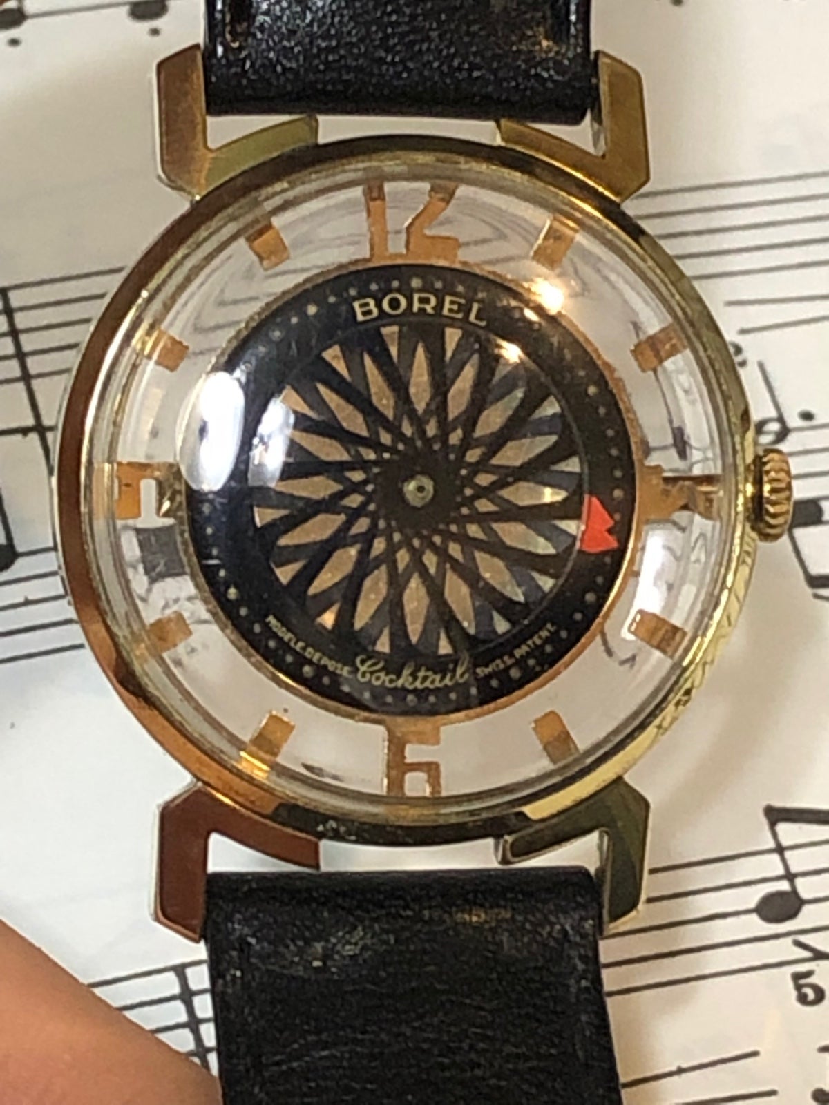 VINTAGE ERNEST BOREL KALEIDOSCOPE MEN WATCH=RUN