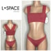 New. L*SPACE brick bikini set. L-top/M-bottom. Retails 168
