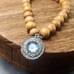 B3211 crystal frost amulet wooden round beaded bracelet