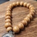 B3211 crystal frost amulet wooden round beaded bracelet