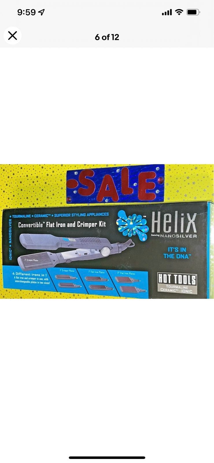 Hot Tools Helix MODEL 2177 Convertible Flat Iron & Crimper Kit *BRAND NEW IN BOX