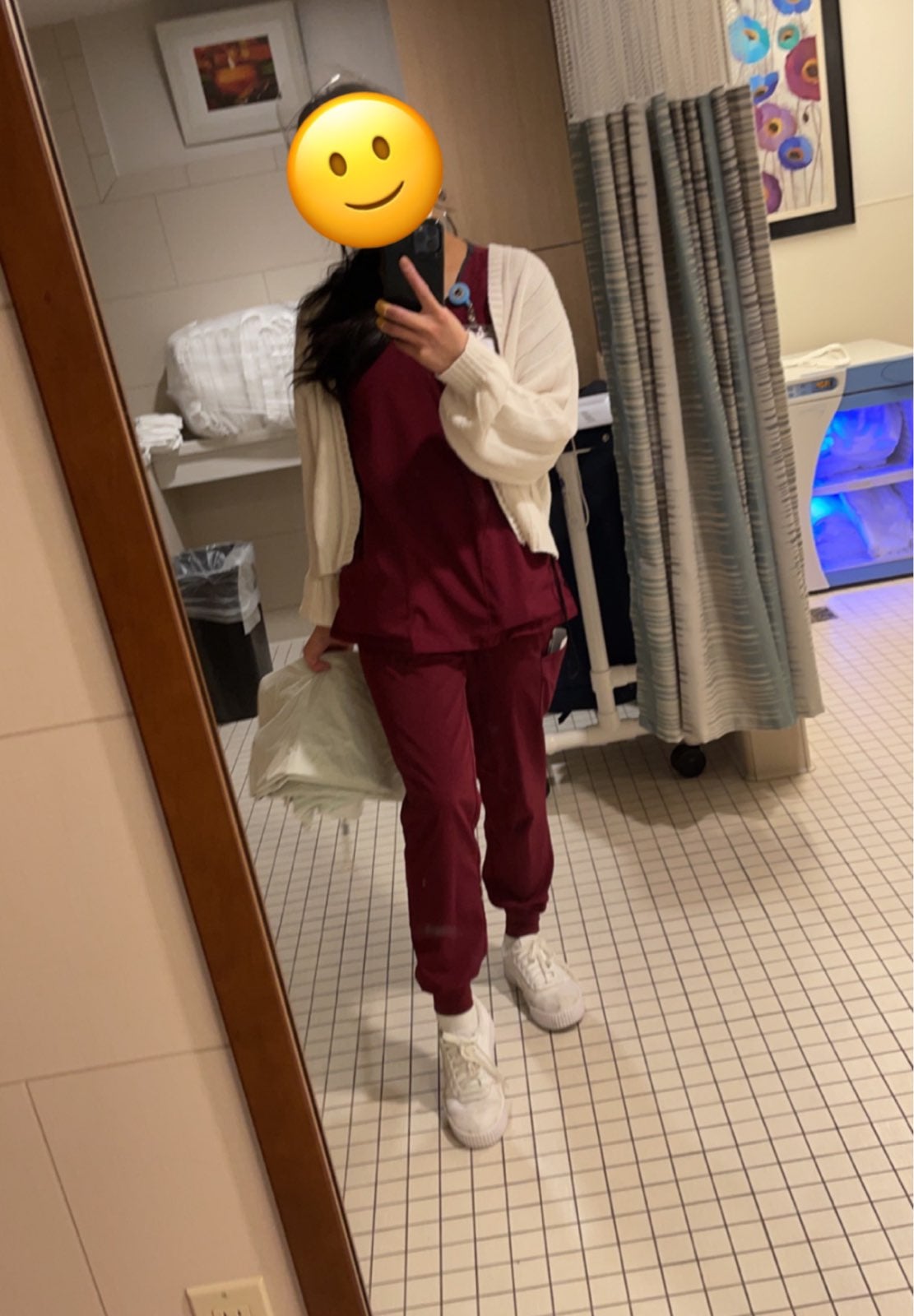 Maroon scrub set
