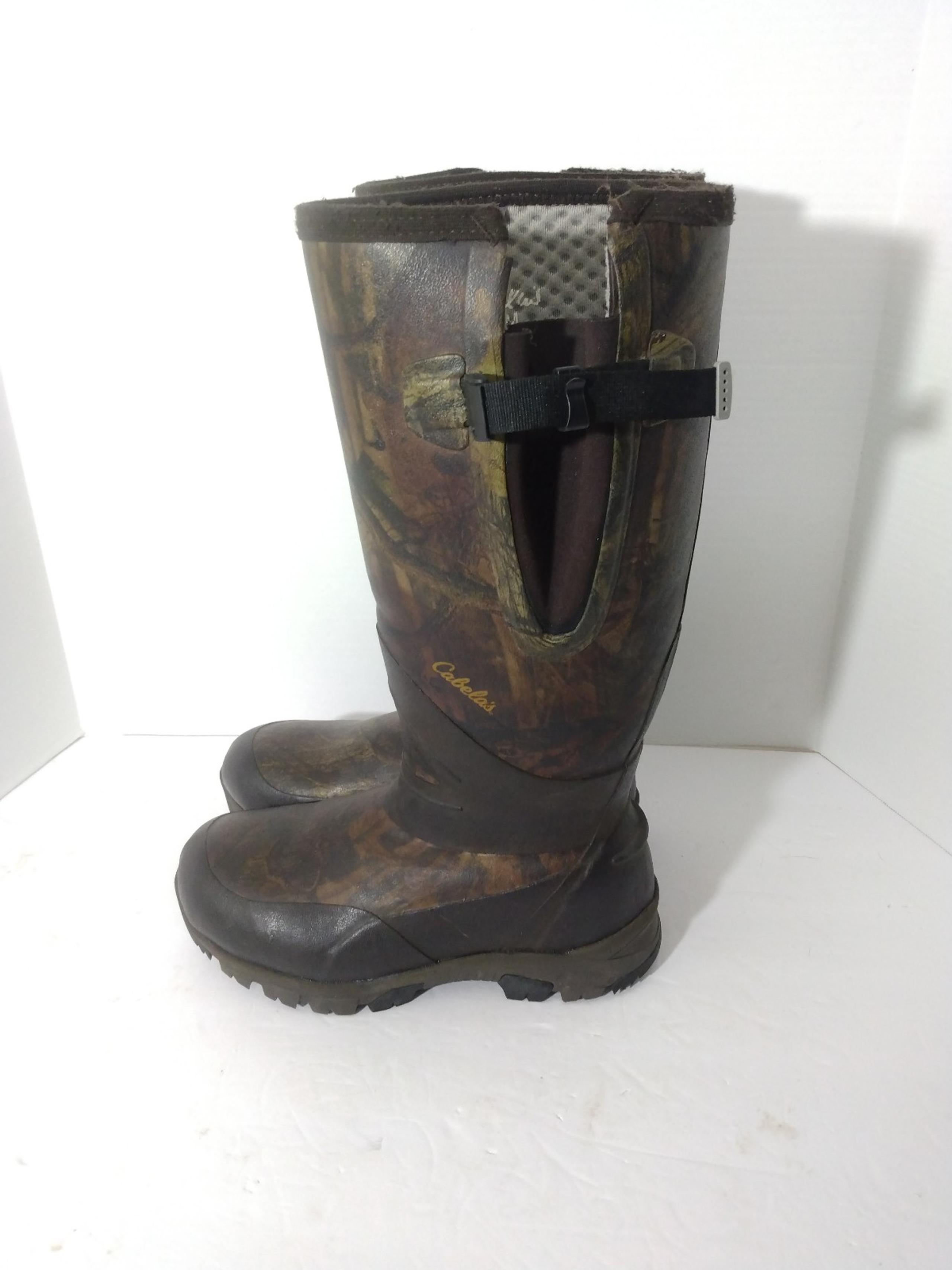 Mens Cabelas Mossy Oak Infinity Primaloft Insulated Rubber Hunting Boots Sz 8