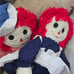 Vintage Classic Raggedy Ann and Andy Doll Set 3 ft