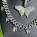 Butterfly Necklace Set White Gold