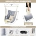 Hammock Chair Hanging Rope Swing, Max 500 Lbs, 2 Cushions Included(10%OFF)