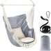 Hammock Chair Hanging Rope Swing, Max 500 Lbs, 2 Cushions Included(10%OFF)