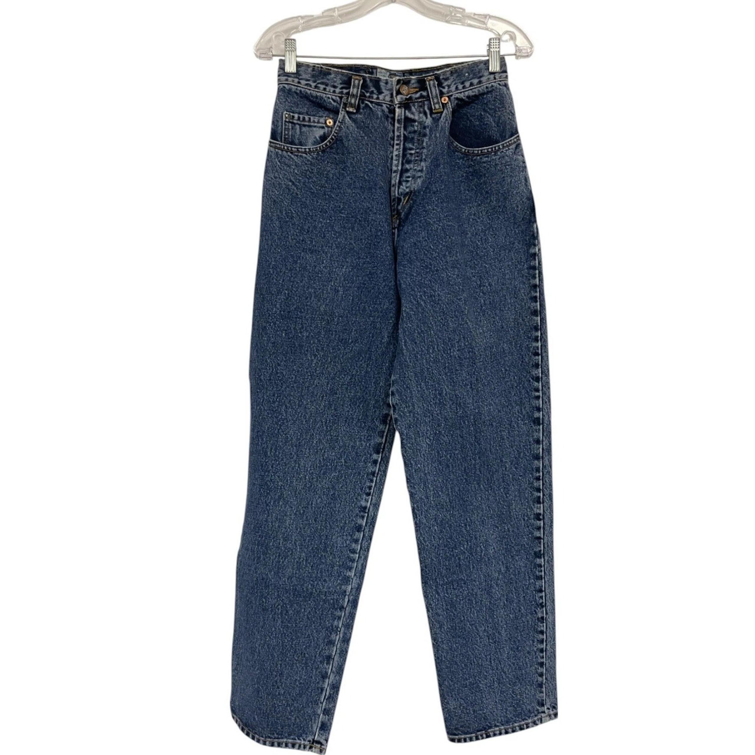 Vintage Pepe Service Womens High Rise Blue Denim Jeans Tapered Leg Style 9/10
