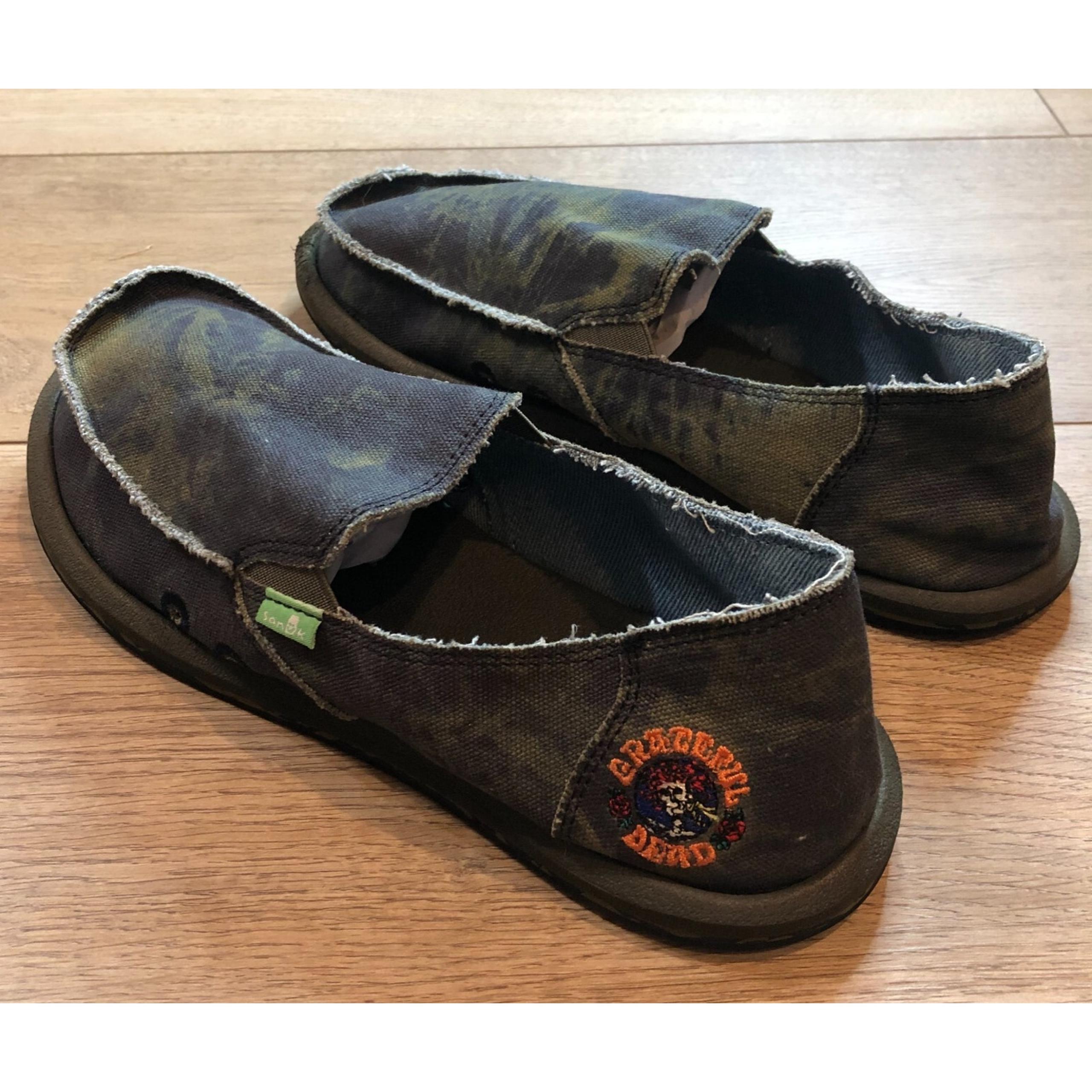 Sanuk Grateful Dead Tie Dye Shoes Boys 6 Vagabond Sidewalk Surfers Skull & Roses