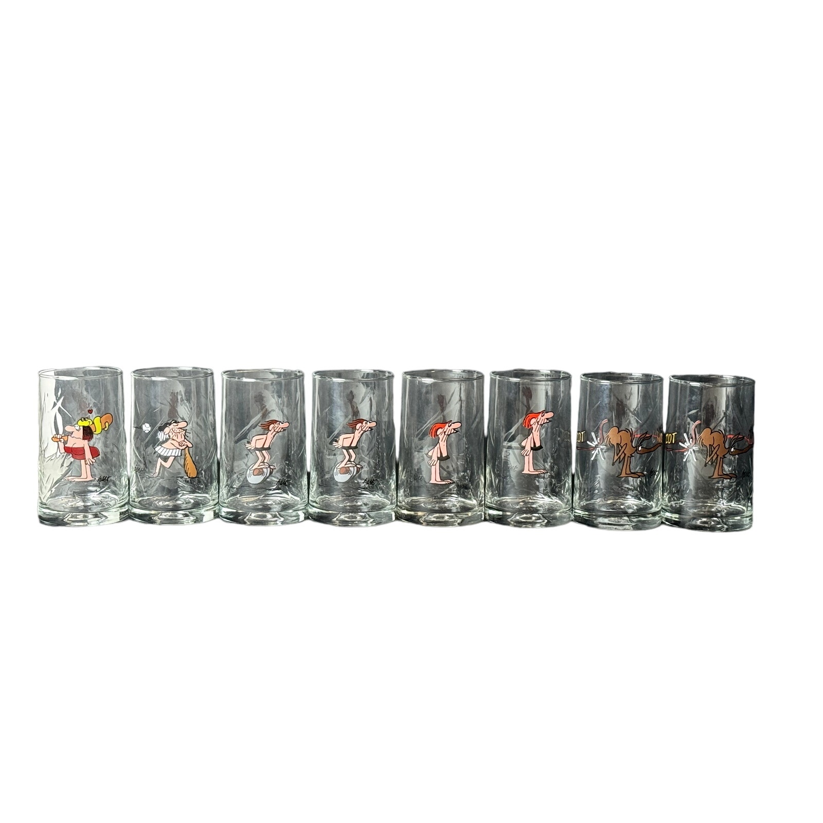 VTG. Hart BC Ice Age Cosmics 1981 Arby's Collectors Glass Caveman Characters (7)