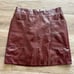 Anthropologie Maeve Faux Patent Leather Skirt Burgundy Wine US 6 Shiny Vinyl