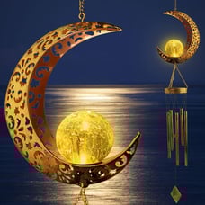 Solar Moon Wind Chimes for Outside Unique Birthday Gifts