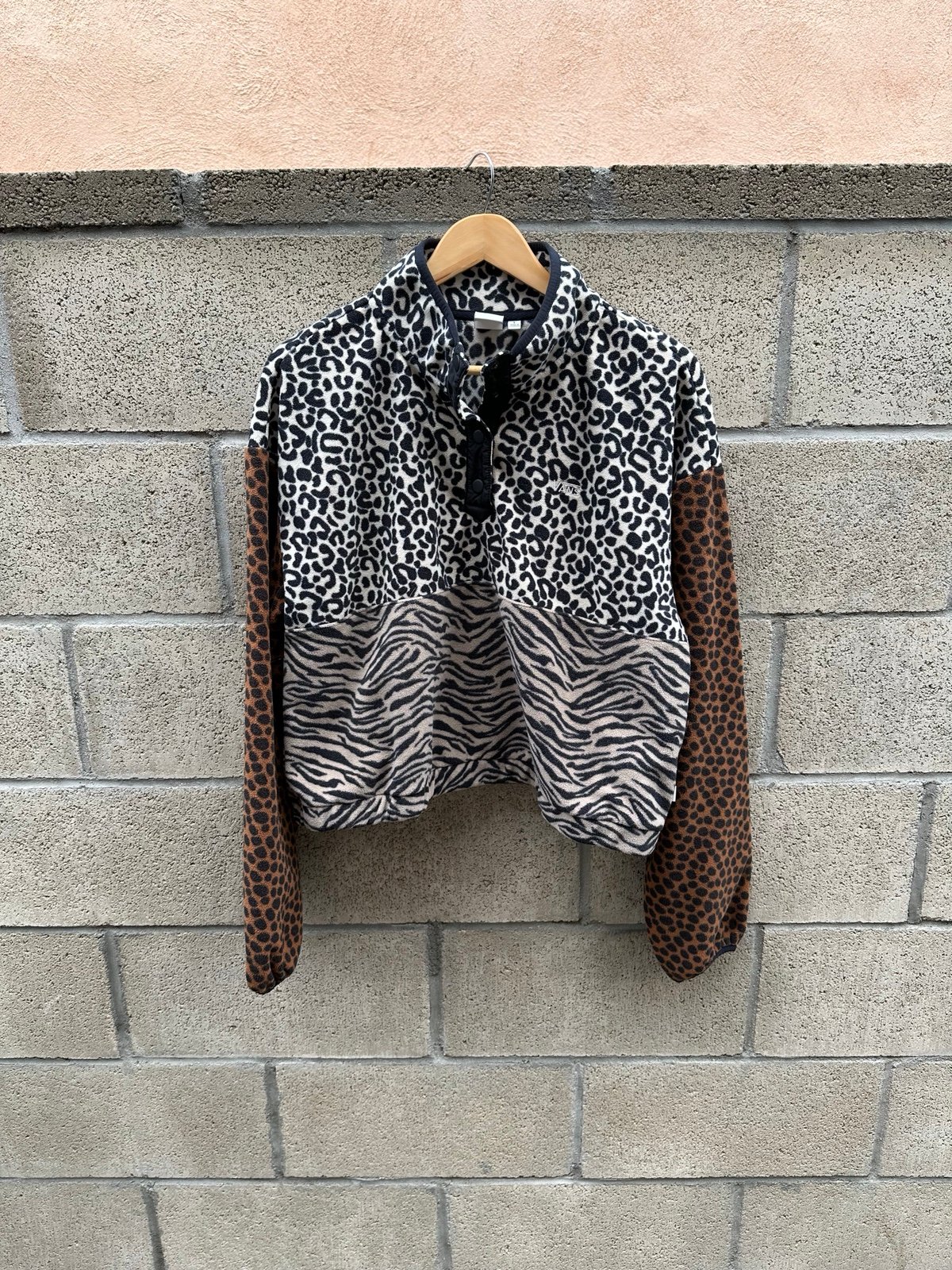 Vans Wild Patchwork Fleece Jacket Cheetah/ Leopard Women’s Size L