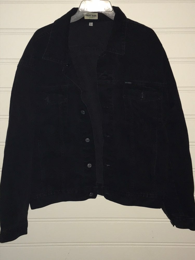VTG 90s Black GUESS Jean Jacket