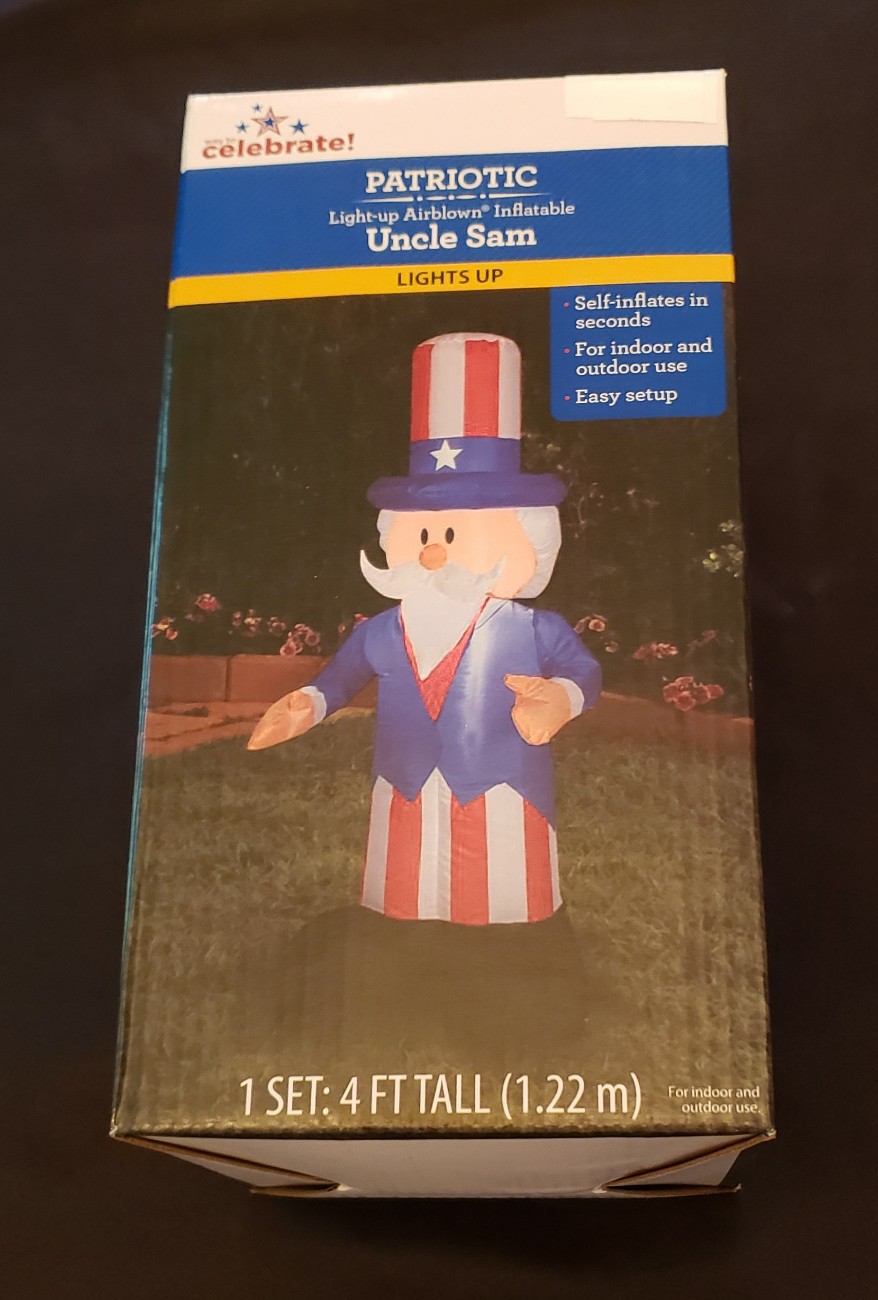 PATRIOTIC 4th Of July UNCLE SAM INFLATABLE DECORATION