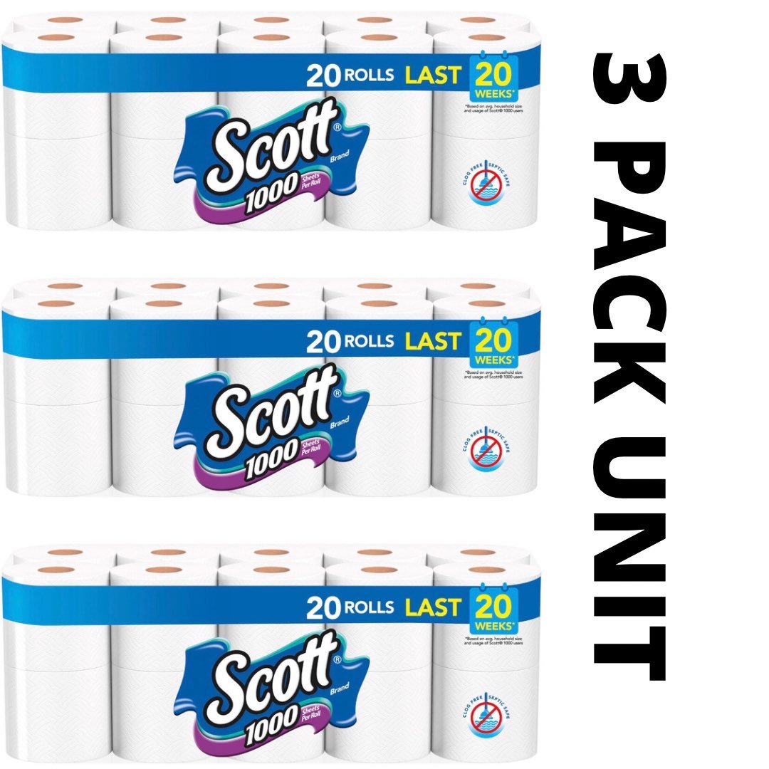 Scott Bath Tissue 20 Rolls, 1000 Sheets