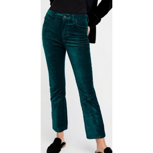 Free People Womens Velvet Flare Casual Cropped Pants