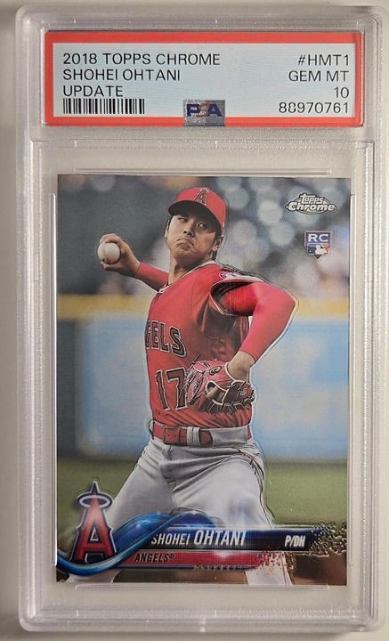 2018 TOPPS CHROME UPDATE SHOHEI OHTANI ROOKIE CARD #HMT1 PSA 10 GEM MINT