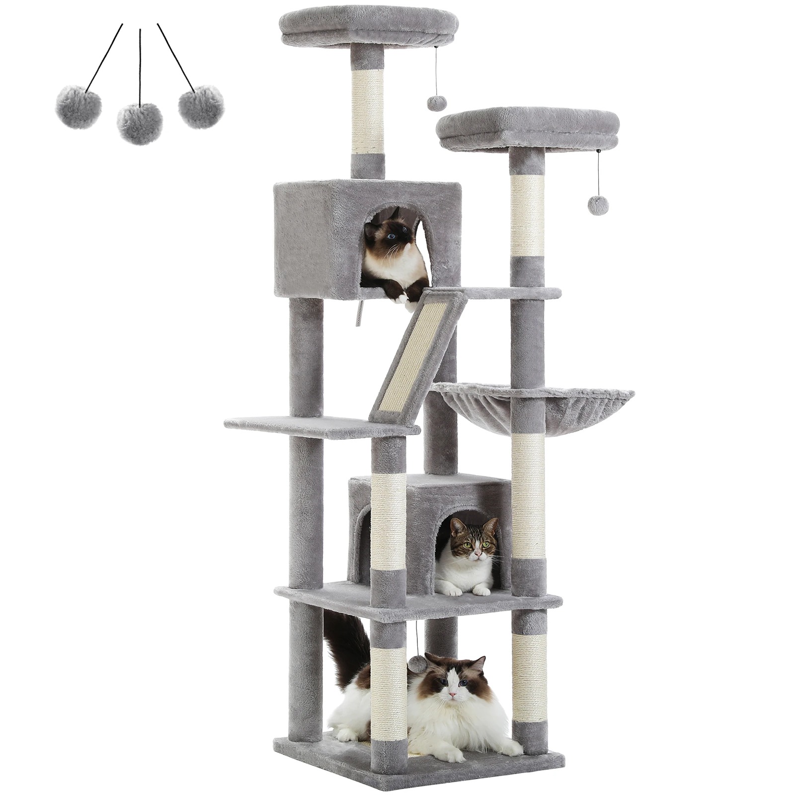 Large Cat Tree Tower Tall Cat Posts For Scratching with Boards Perches Caves