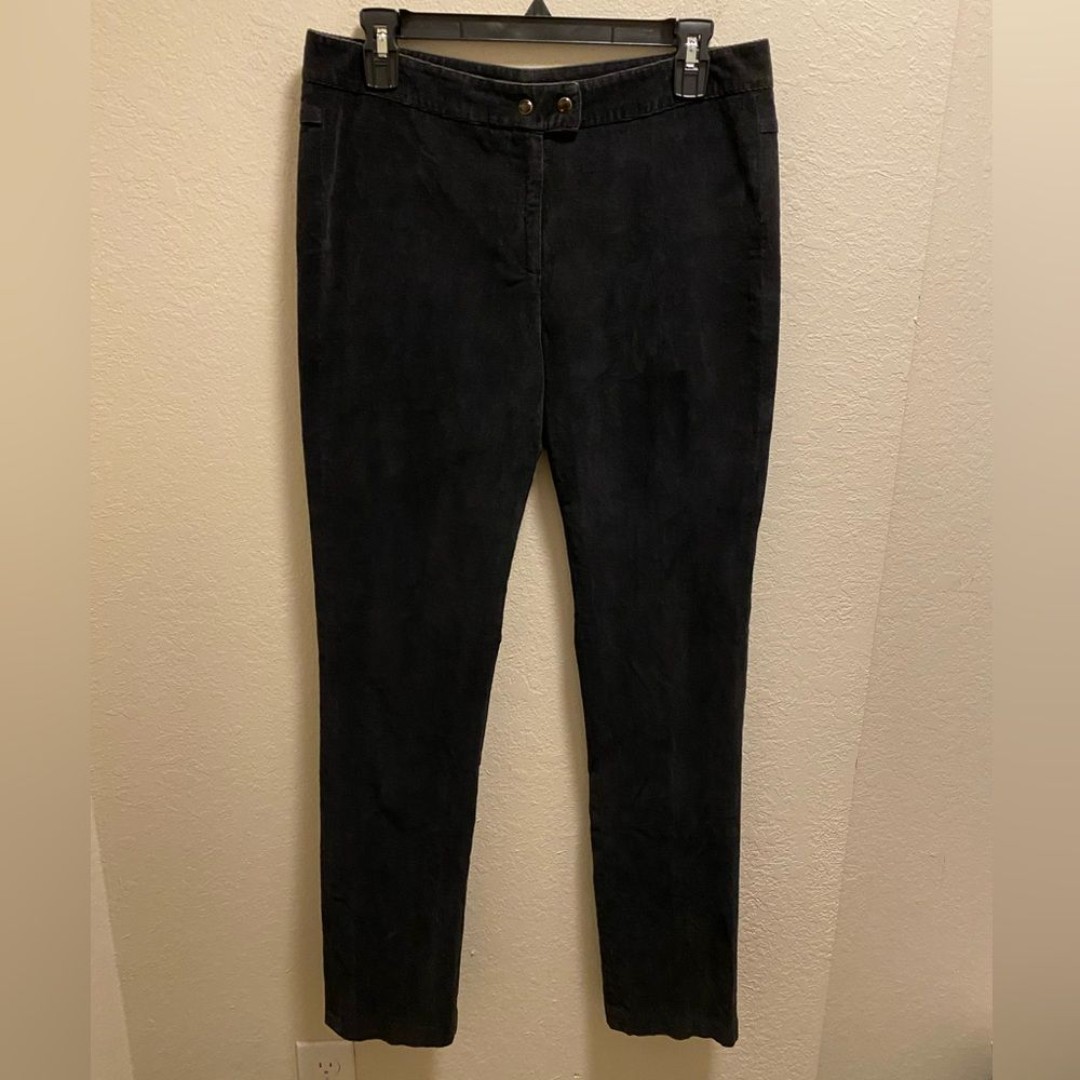 J. McLaughlin Black Corduroy Straight Leg Pants Size 10