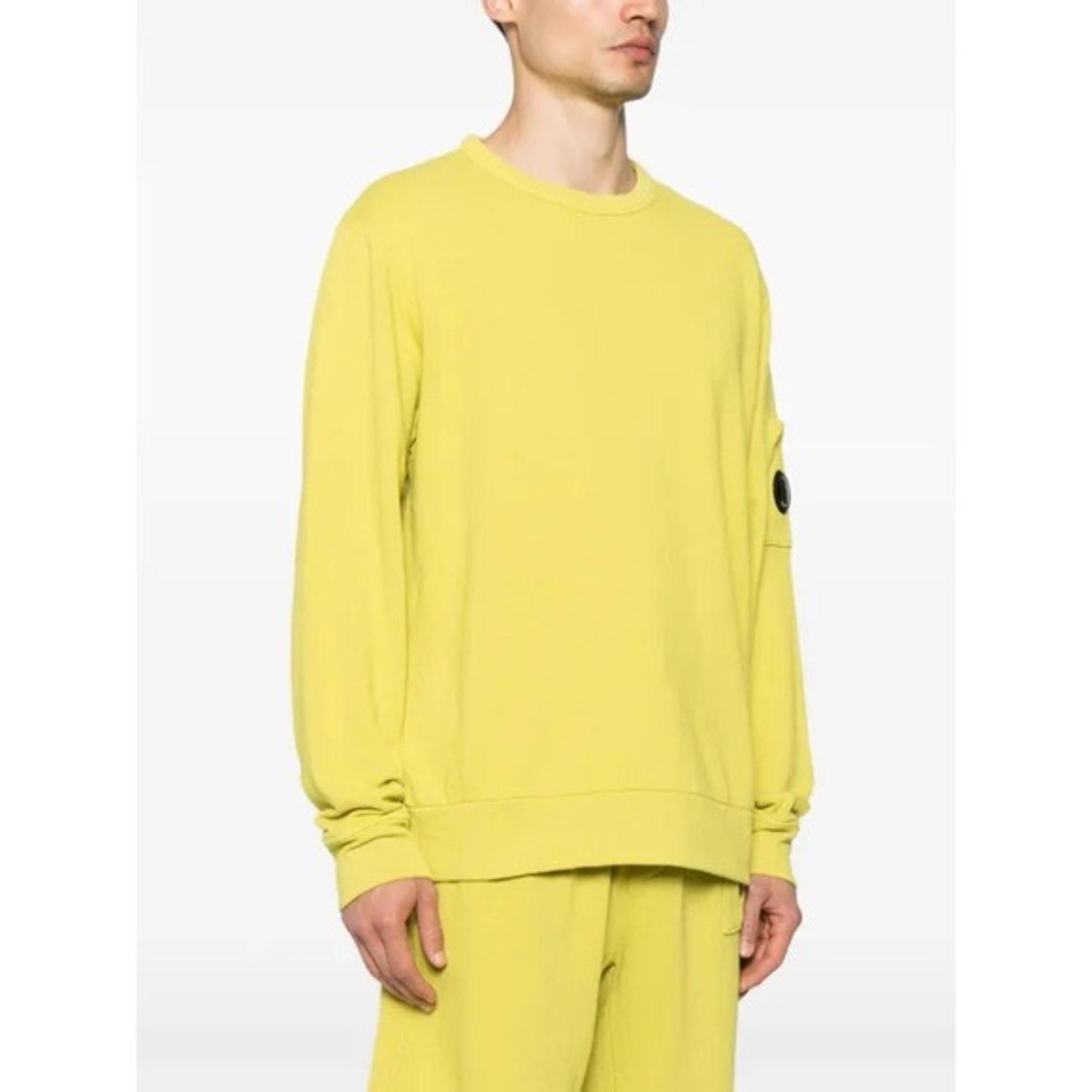 C.P. Company Arm Lens Crewneck Sweatshirt in Golden Palm