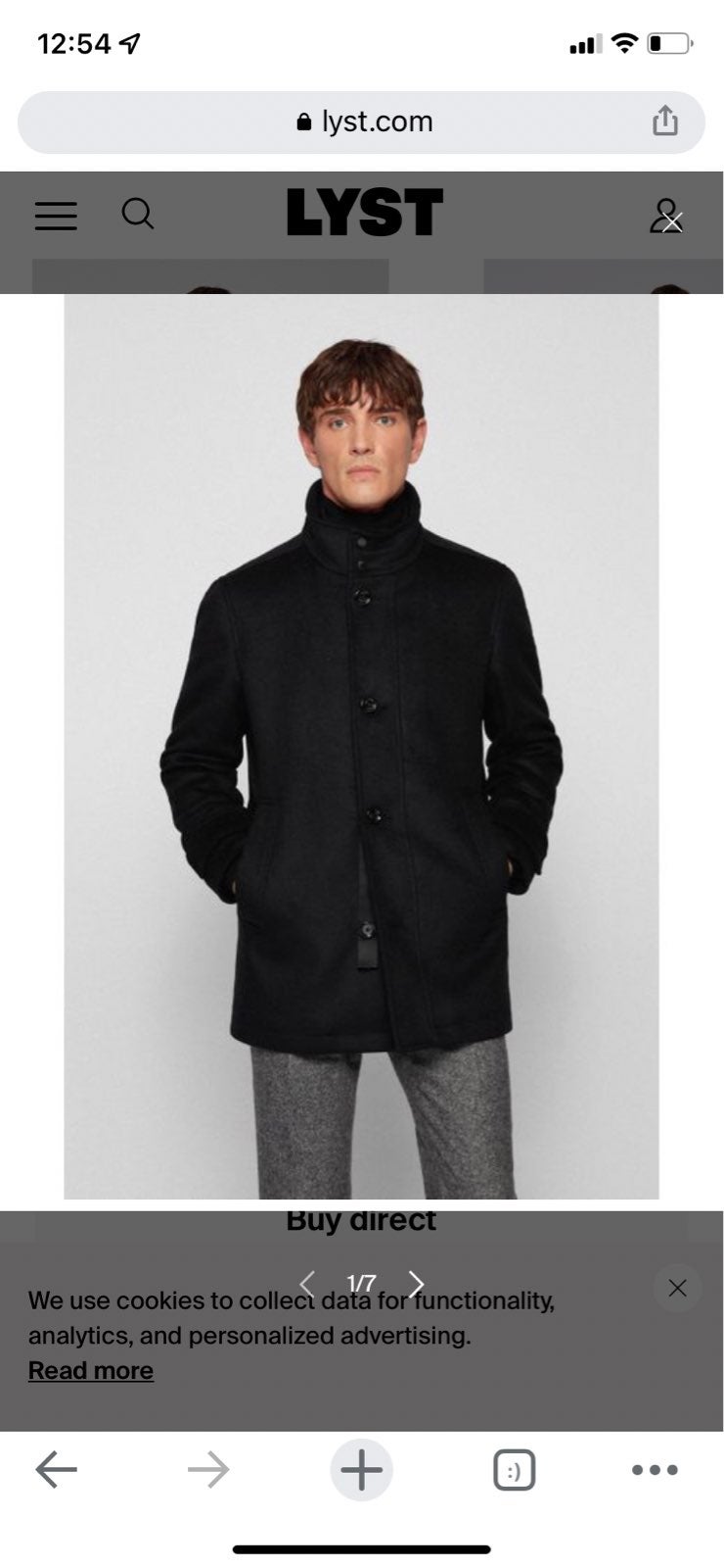 Hugo Boss cashmere wool blend coat