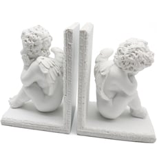 Set of White Angel Book Ends