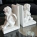 Set of White Angel Book Ends