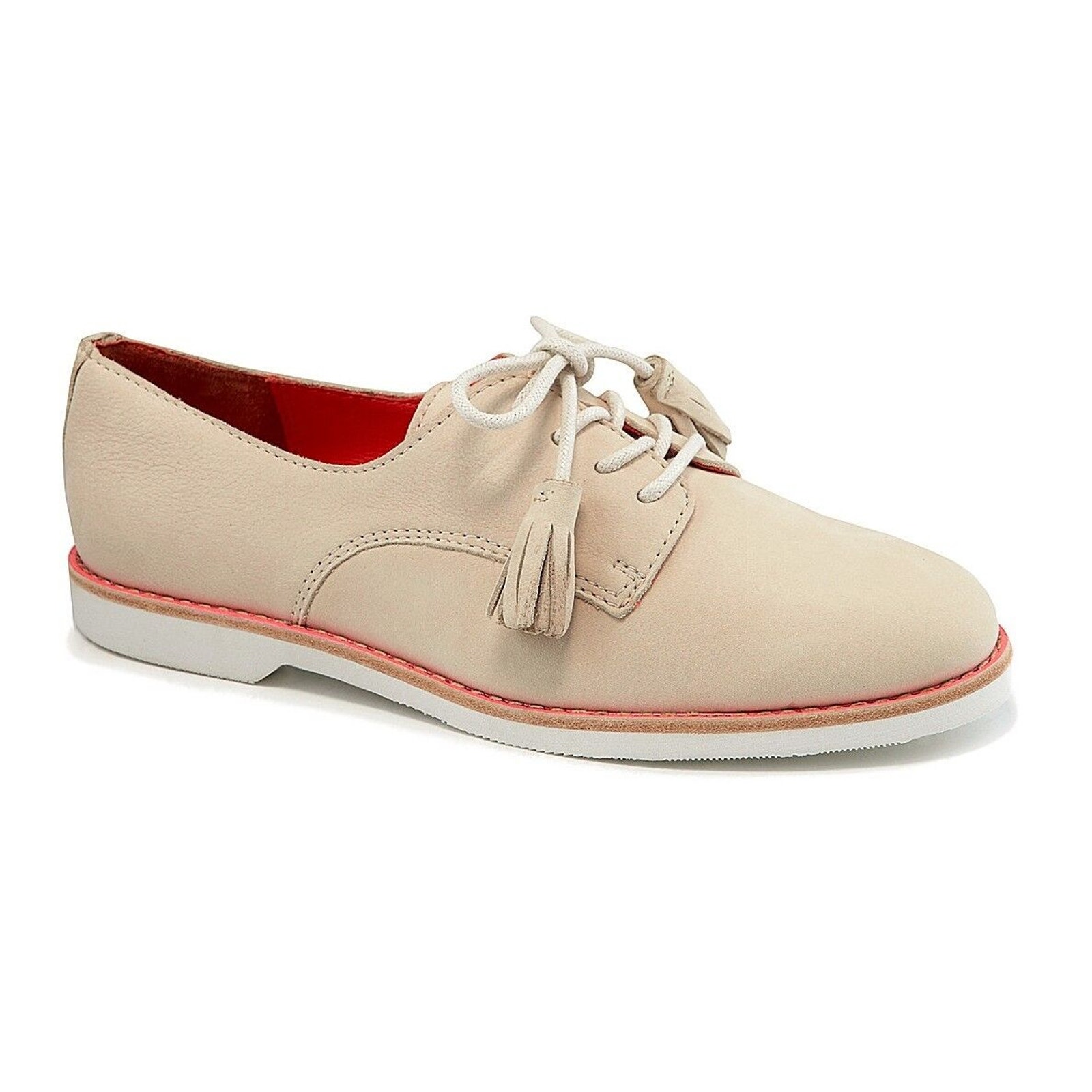 Coach ZINNIA Nubuck Leather Tassel Loafer Oxford Flat Shoe Light Sand 9 New