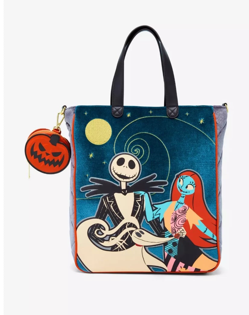 Loungefly Disney The Nightmare Before Christmas Jack & Sally Velvet Tote