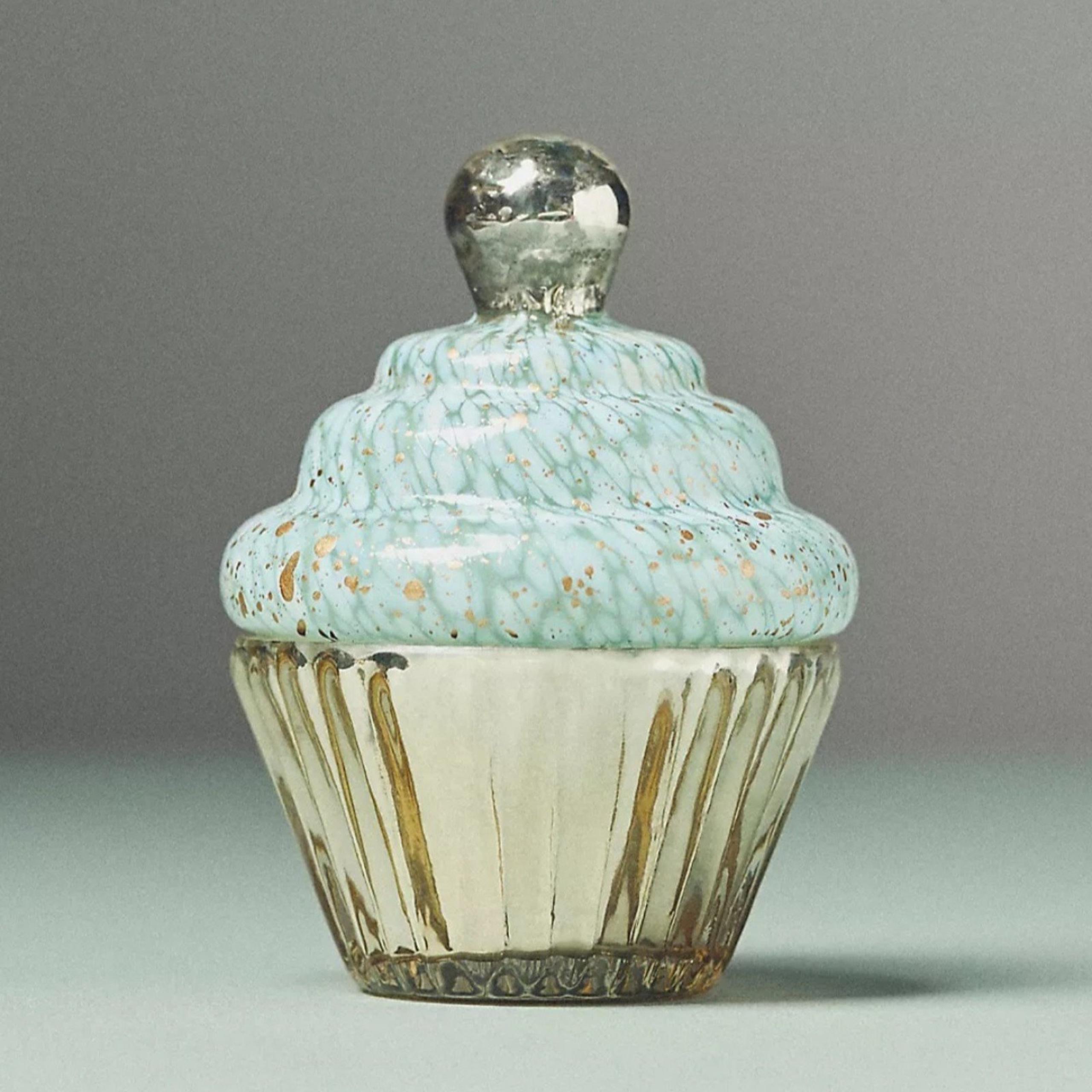 Anthropologie Cupcake Gourmand Cashmere & Coconut Glass Candle Blue