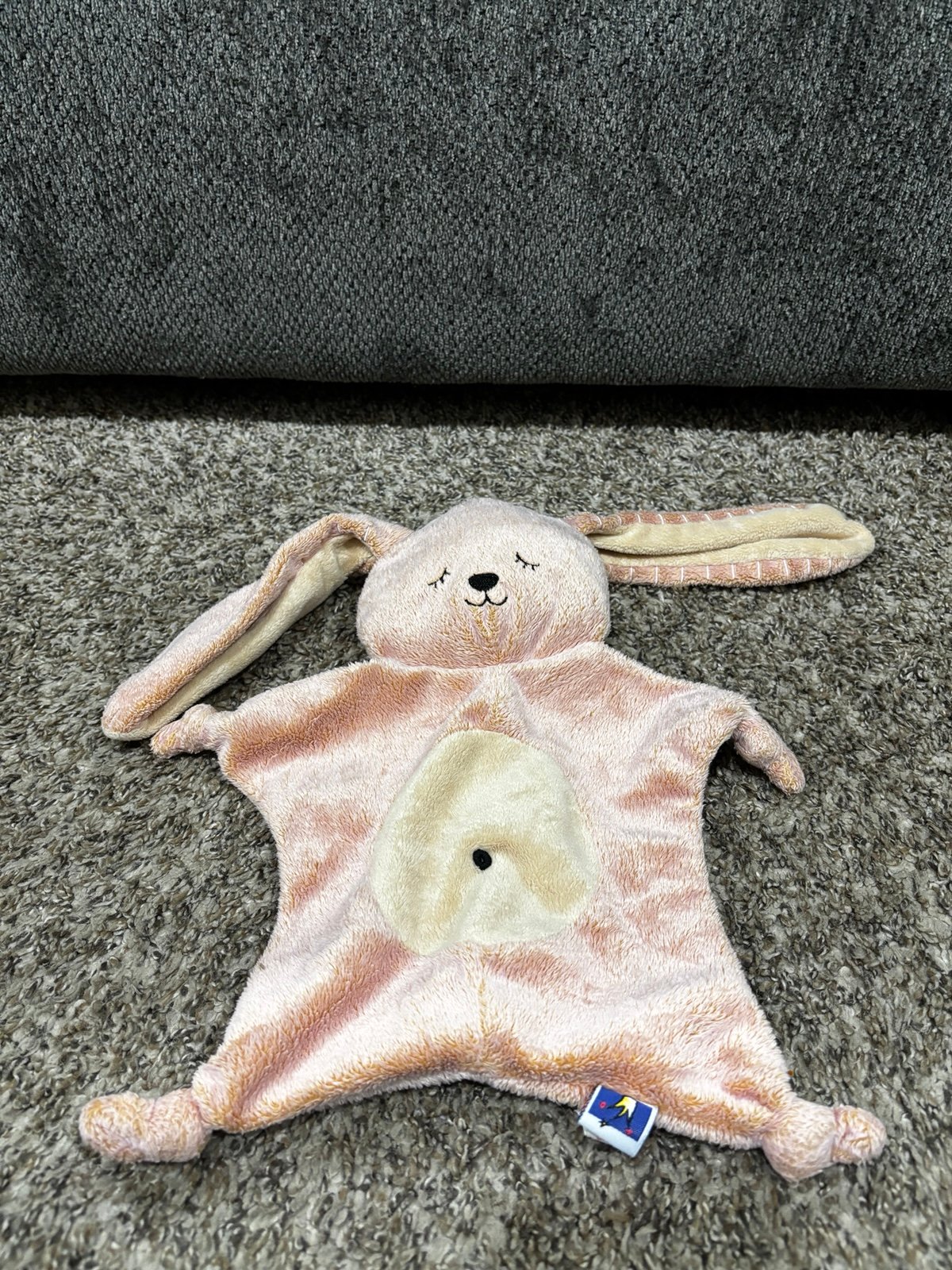 Manhattan Toy Bella Baby Lovey 2012 My Snuggly Pink Tan Bunny Blanket Security