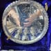 Silver plated goblet shot glasses and a serving dish