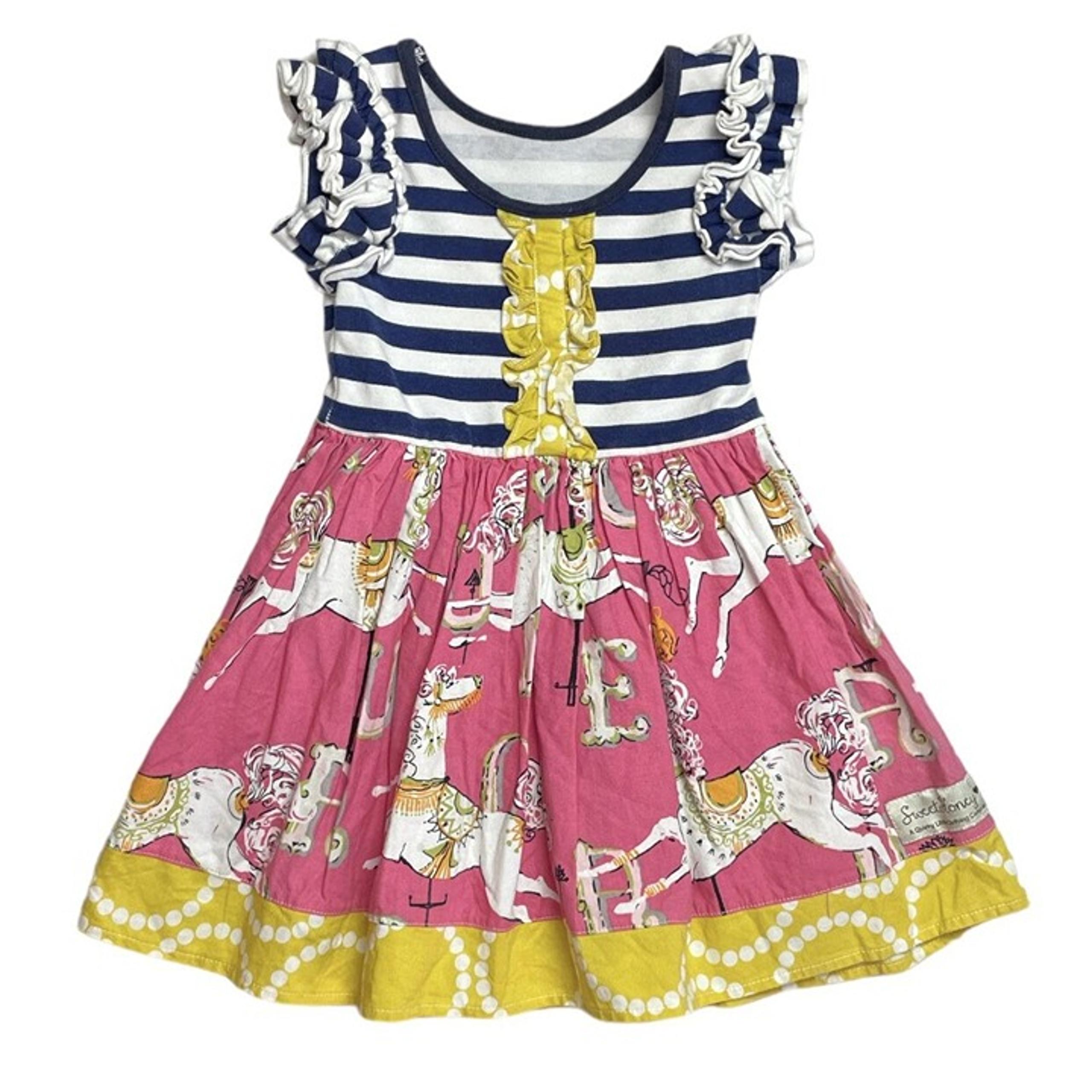 SweetHoney Carousel Dress Pink Blue White 18 Mons