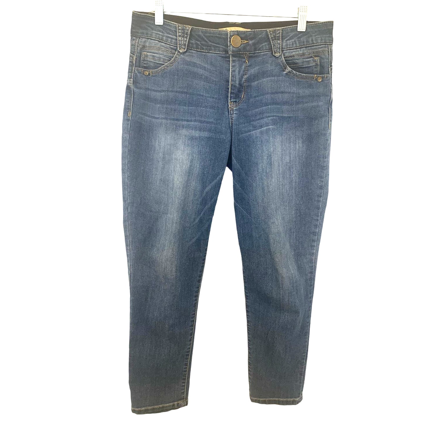 Democracy Jeans Ab Solution 10 Blue Womens Mid Rise Ankle Medium Wash Denim