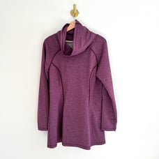 Stonewear Baha Cowl Neck Long Sleeve Pullover Top Purple L