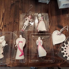 Lot of 7 Hallmark Keepsake Breast Cancer Awareness Christmas Tree Ornaments