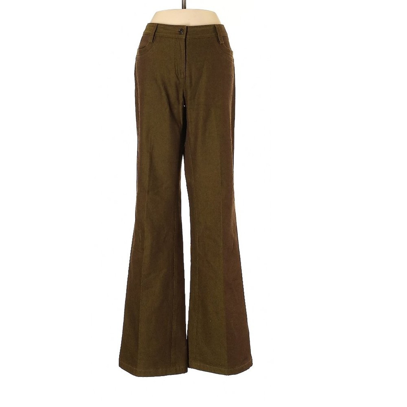 Etcetera Unique Chic Murky Green Flared Leg Boho Jeans Size 2 ~ Mint Condition