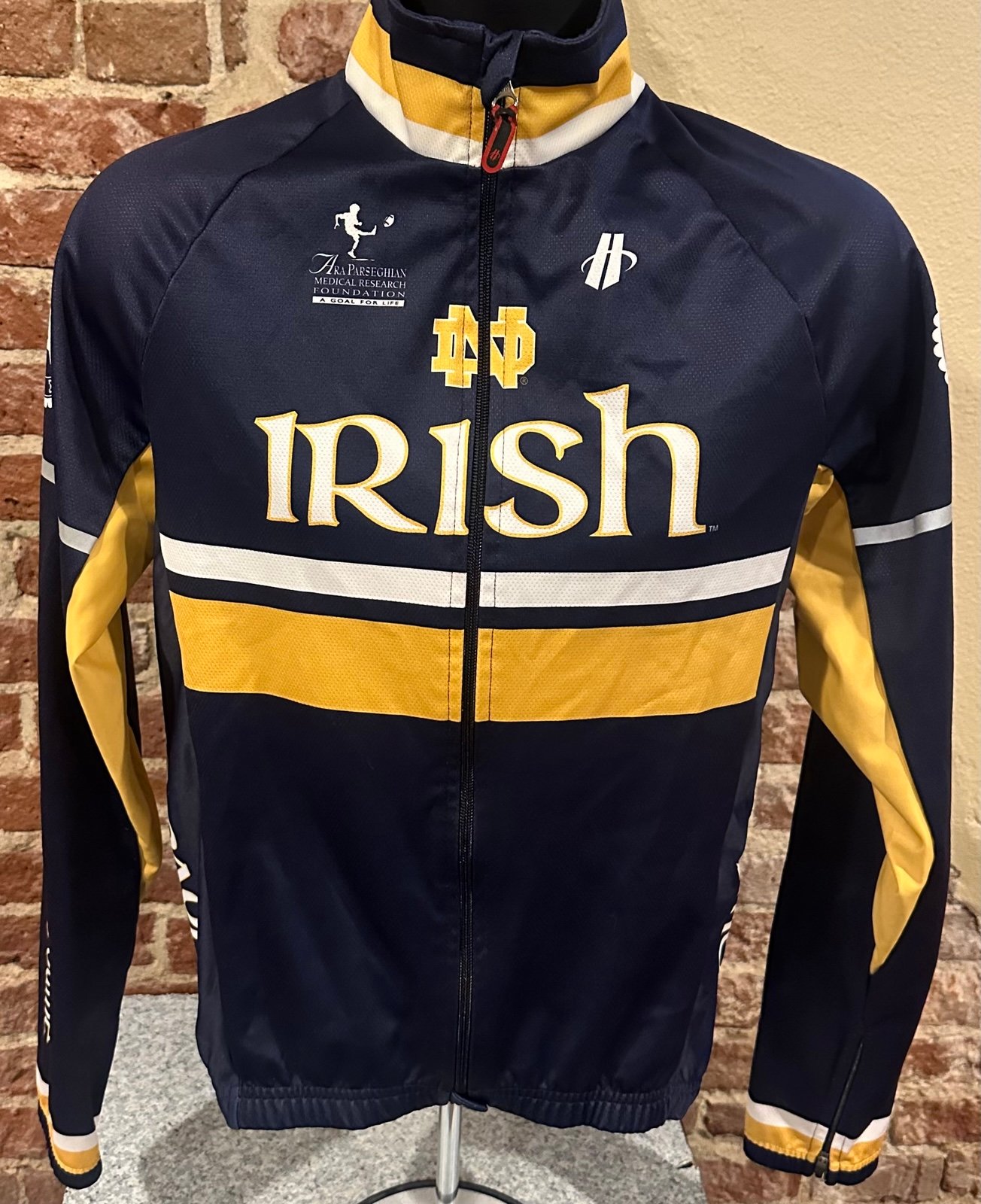 Notre Dame Fighting Irish Velocity (Race Fit) LS Cycling Jersey Mens Small